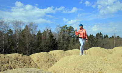 Fototapeta premium portrait of a sports woman in nature