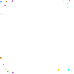 Rainbow Festive Confetti. Carnival Star Falling.
