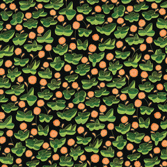 Seamless background with floral-mineral printed pattern