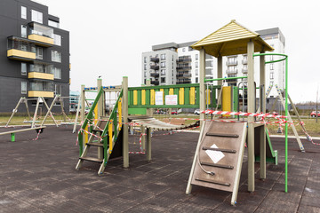 Closed playground due to coronavirus COVID-19 in 2020