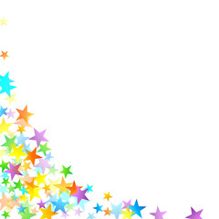 Rainbow Festive Confetti. Carnival Star Falling.