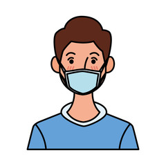 man using face mask character