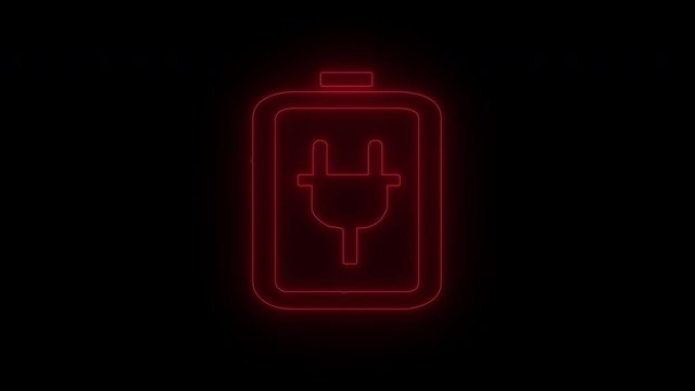 Low battery icon, out of battery on black background, need to charge the battery charging indicator icon. Royalty high-quality free best stock video footage of Need to charge, recharge the battery
