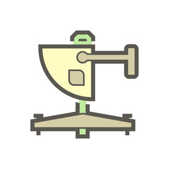 Wood flooring material and testing vector icon design.