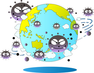 新型コロナウイルスに感染された世界