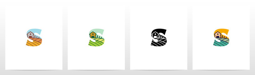 Farm On Letter Logo Design S