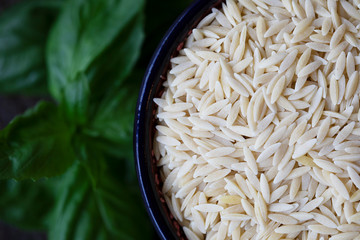 Orzo and Basil Flat Lay