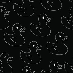 Black Plastic Duck Vector Seamless