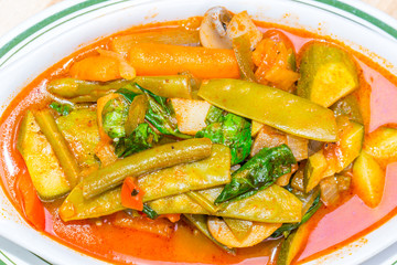 vegetable casserole vegetable meal for cooking, everything is so green, healthy and freshly harvested from garden