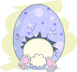 easter bunny with eggs