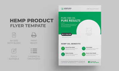 Hemp Product Flyer Template | CBD Oil Flyer	Poster