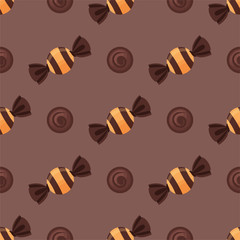 Chocolate candies. Colored Vector Patterns 