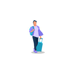 illustration design template of a person with a suitcase