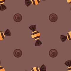 Chocolate candies. Colored Vector Patterns 