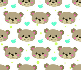 seamless pattern with teddy bears