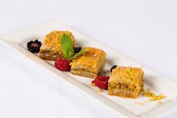 Close up shot of baklava