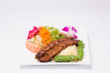 Traditional Adana Kebap with salad 