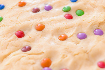 Texture of sweet dough, closeup