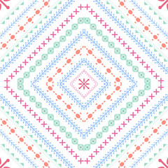 Design beautiful embroidery pattern on fabric cotton.