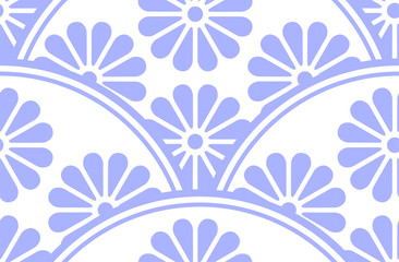 Fototapeta na wymiar Pale color Circular Chrysanthemum japanese pattern
