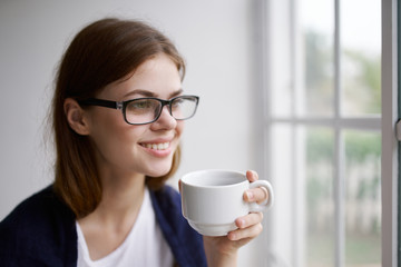 young businesswoman drinking coffee
