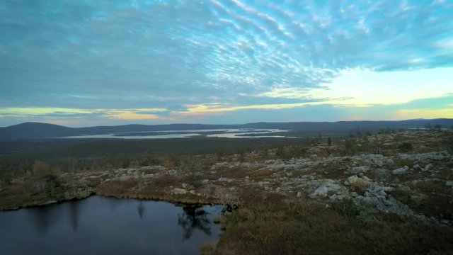 Aerial shot at the top of the Sarkitunturi fell (Finland). Shot on a Parrot Anafi and edited in Premiere Pro.