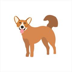 Funny dog clip art illustration with cartoon style