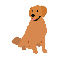 Funny dog clip art illustration with cartoon style