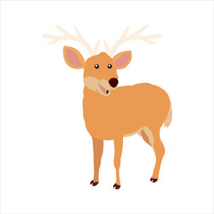 Christmas animal cartoon deer clip art illustration
