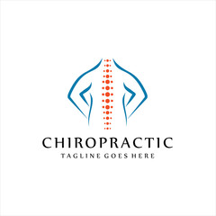 Chiropractic Body Pain Exercise Vector spine diagnostics symbol design Logo Illustration, Chiropractic Idea logo design inspiration