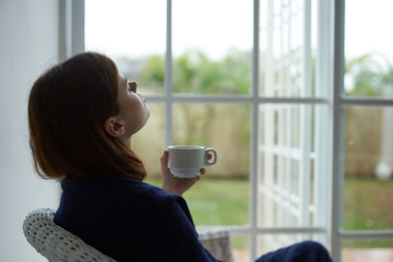 young woman drinking coffee