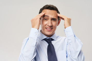 young businessman with headache