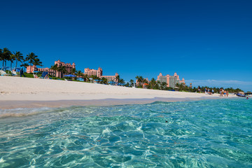 View of Cabbage beach in Paradise Island (Nassau, Bahamas).