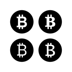 Bitcoin sign icons set. Crypto currency symbol. Blockchain. Cryptocurrency