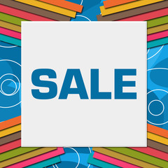 Sale Blue Colorful Circle Texture Lines Corners 