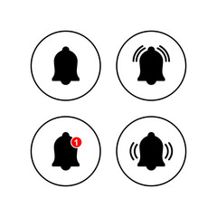 Bell Icons set. Notification symbol. Bell vector icon