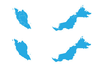 Map - Malaysia Couple Set , Map of Malaysia,Vector illustration eps 10.