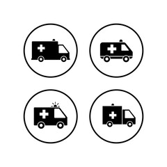 Ambulance Icons set. Ambulance Icon Design