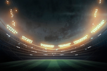 Fototapeta na wymiar lights at night and stadium 3d render