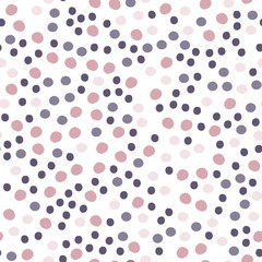 Random polka dot seamless pattern. Abstract funny wallpaper.
