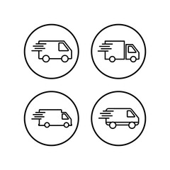 Delivery Icons set. Fast Delivery Icon. Fast shipping delivery truck. Truck icon delivery