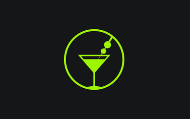 Obraz premium Martini Glass Logo, Vector Template