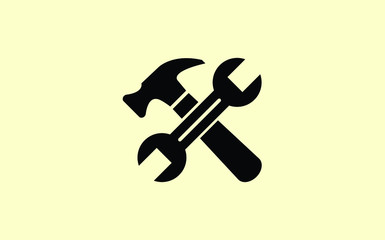 Spanner, Wrench, Hammer logo, Repair maintenance Tools icon 