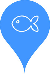 Transparent fish pattern. Checkpoints related to fish farm, fishing and beautiful fish shop. Vector icon.