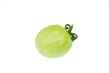 Green tomato on white background