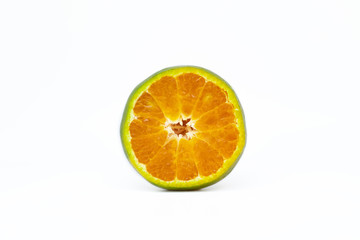 Fresh lime sliced isolated on white background .