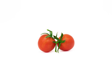 Fresh tomatoes on white background. Top view
