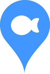 Checkpoints related to fish, fishing and beautiful fish shop. Vector icon.