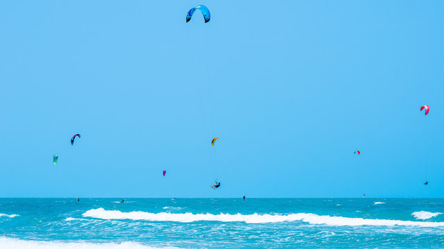 Kitesurfing Thailand Hua hin on a Sunny day