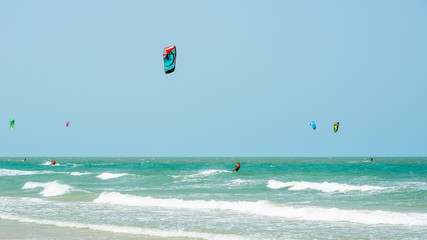 Kitesurfing Thailand Hua hin on a Sunny day